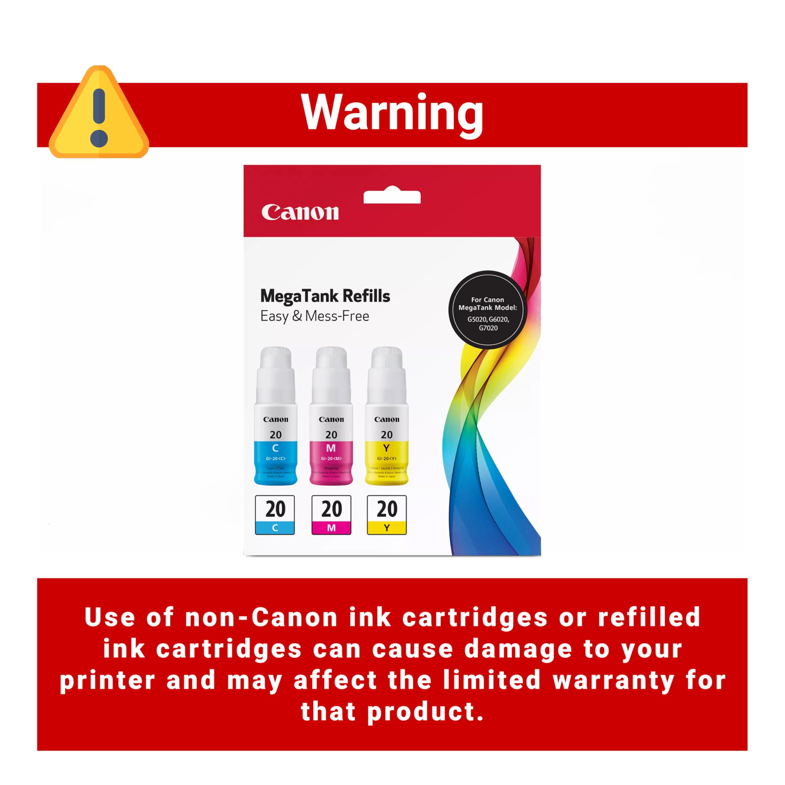 Amazon.com: Canon GI-20 Genuine CMY Ink Bottle Value Pack